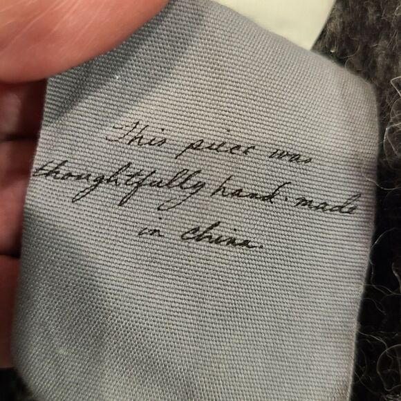 RAQUEL ALLEGRA Baby Alpaca Open Front Sweater Dark Gray, Bohemian Fringe | 3 XL - Picture 12 of 16